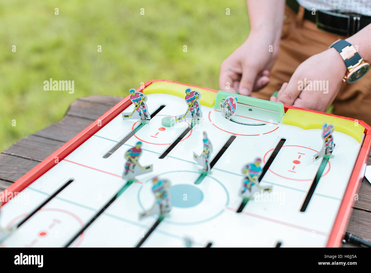 table hockey. game in table hockey Stock Photo Alamy