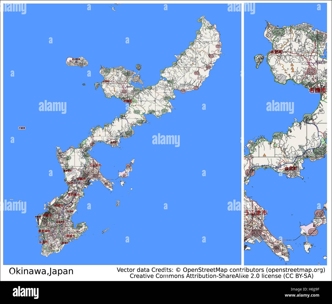 Map of okinawa hi-res stock photography and images - Alamy