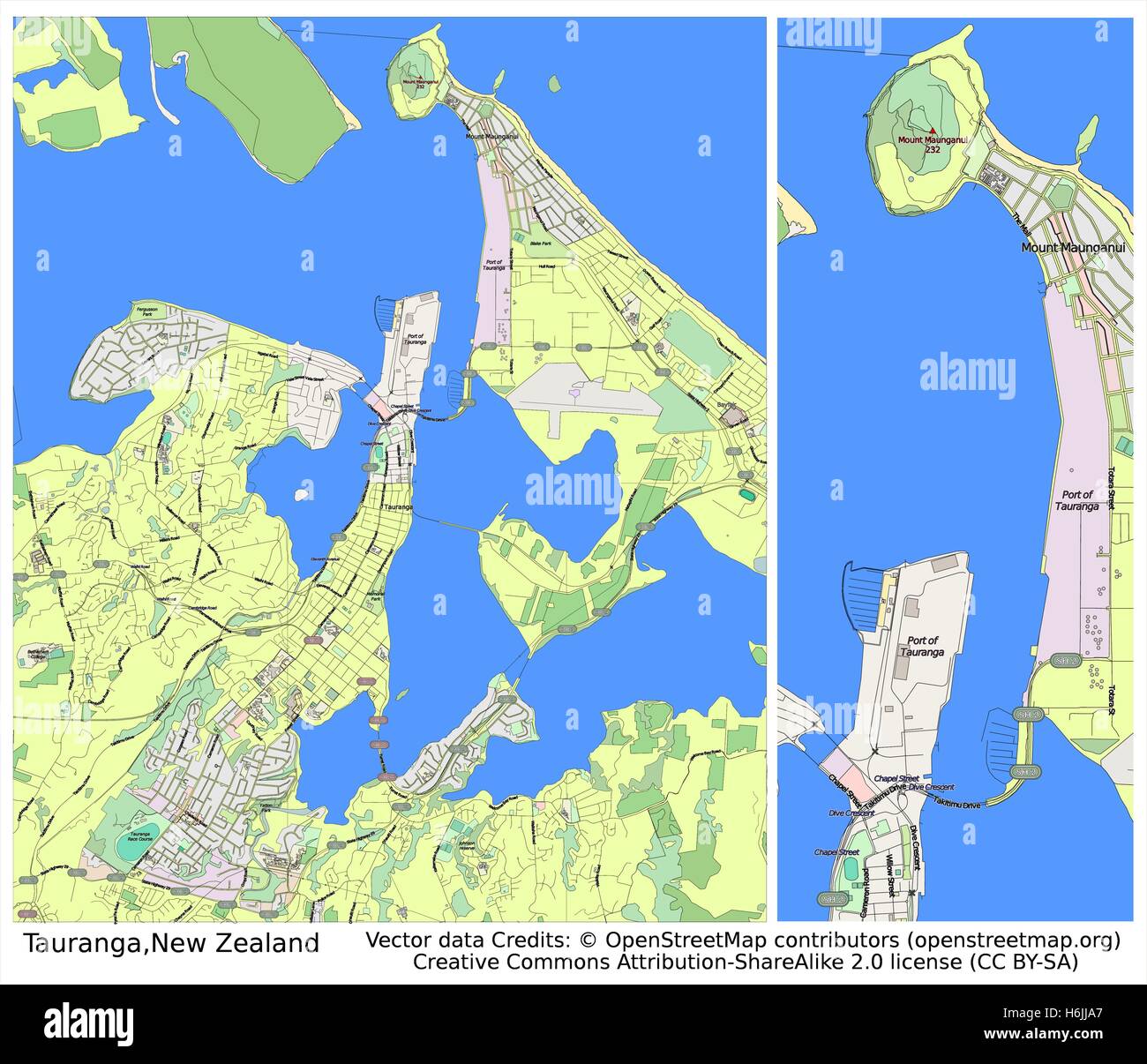 Map Of Tauranga City Tauranga New Zealand City Map Stock Vector Image & Art - Alamy