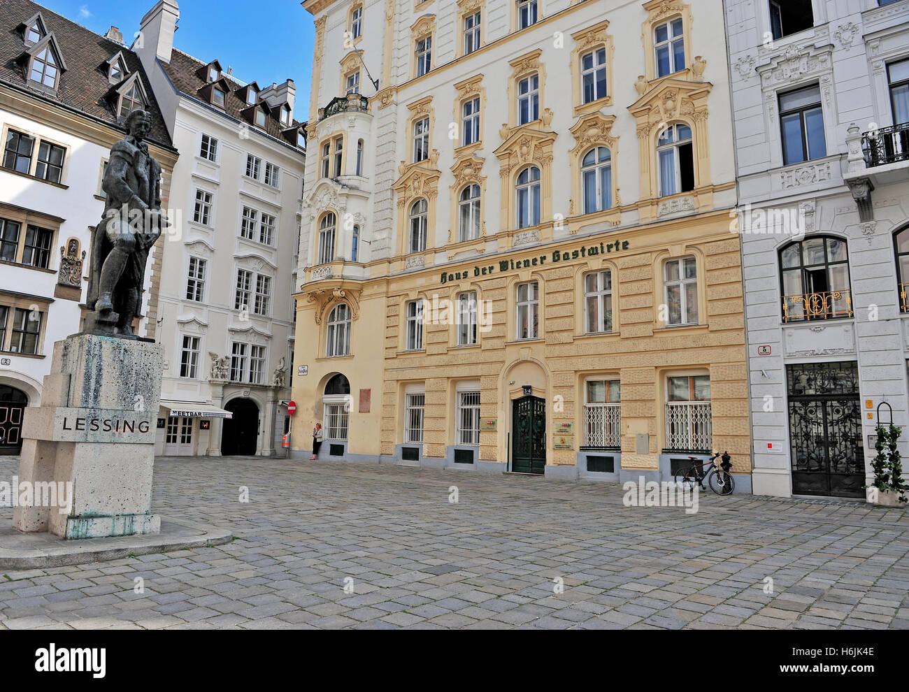 VIENNA, AUSTRIA - JUNE 6: View of the street in historical centre of Vienna on June 6, 2016. Vienna is a capital and largest cit Stock Photo