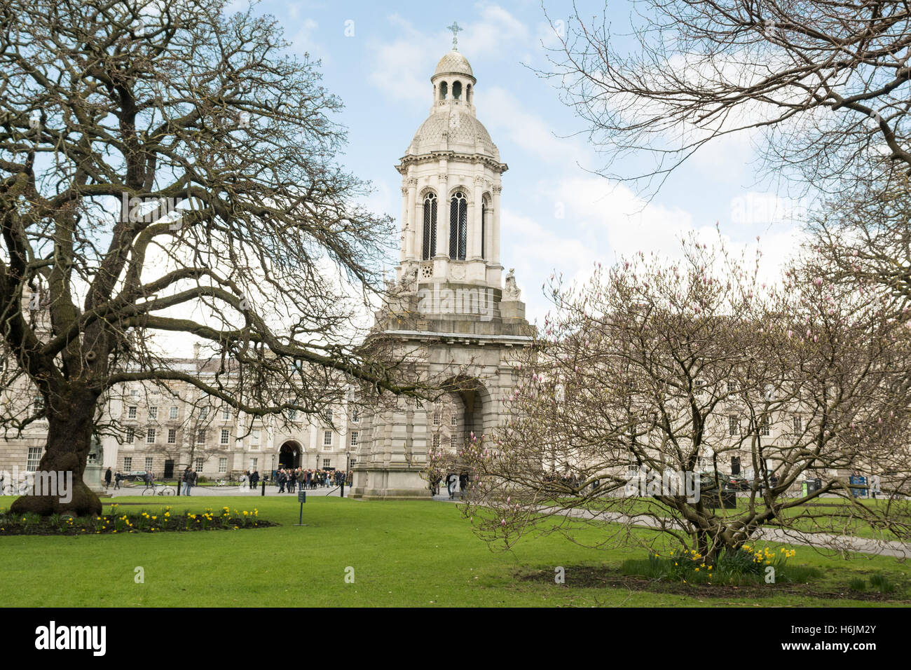 Trinity College Dublin - campanile belltower - Dublin, Ireland Stock Photo