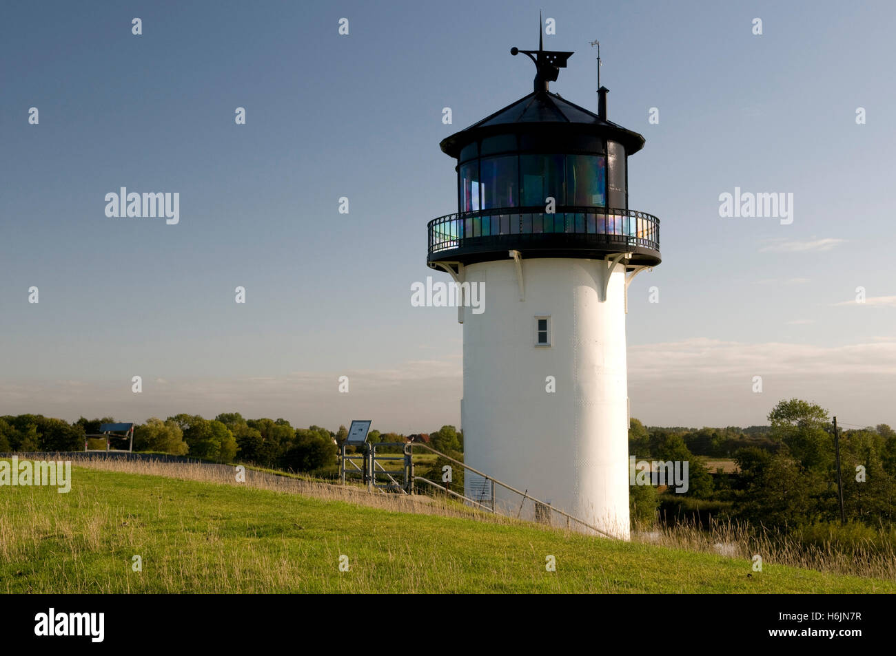 Lighthouse 'Dicke Berta', Big Bertha at Altenbruch, Cuxhaven, Lower Saxony Stock Photo