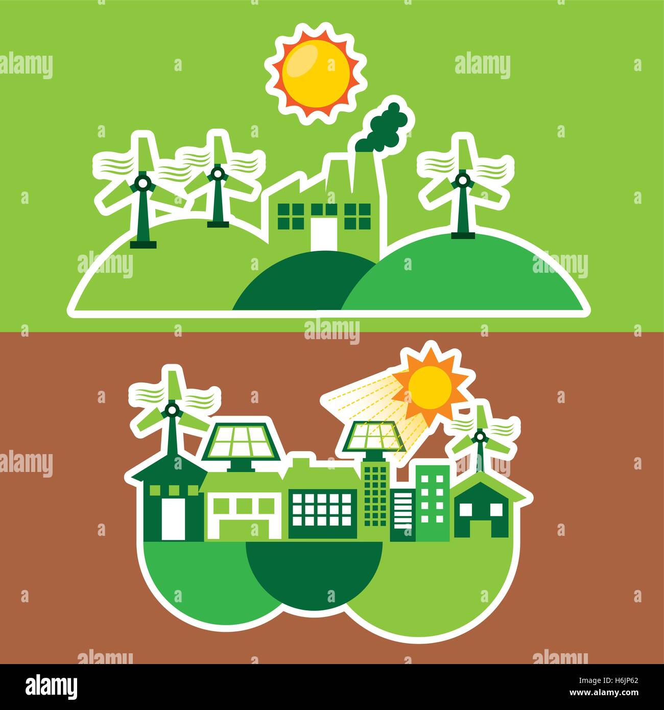 ecological alternative energy green vector illustration design Stock ...