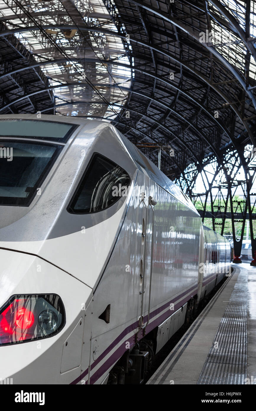 high-speed train at the railway station Stock Photo - Alamy