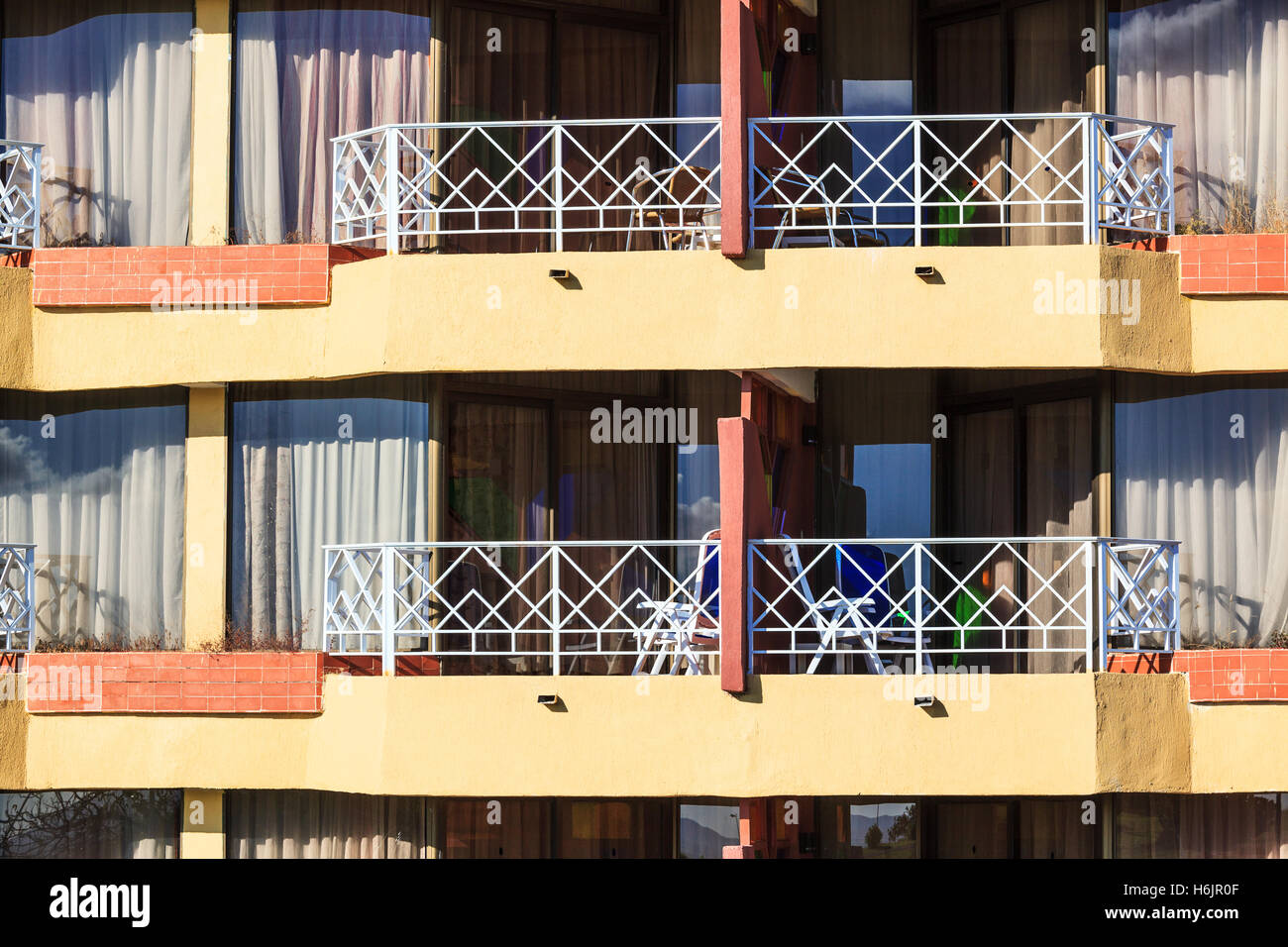beautiful balconies in a modern hotel Stock Photo Alamy