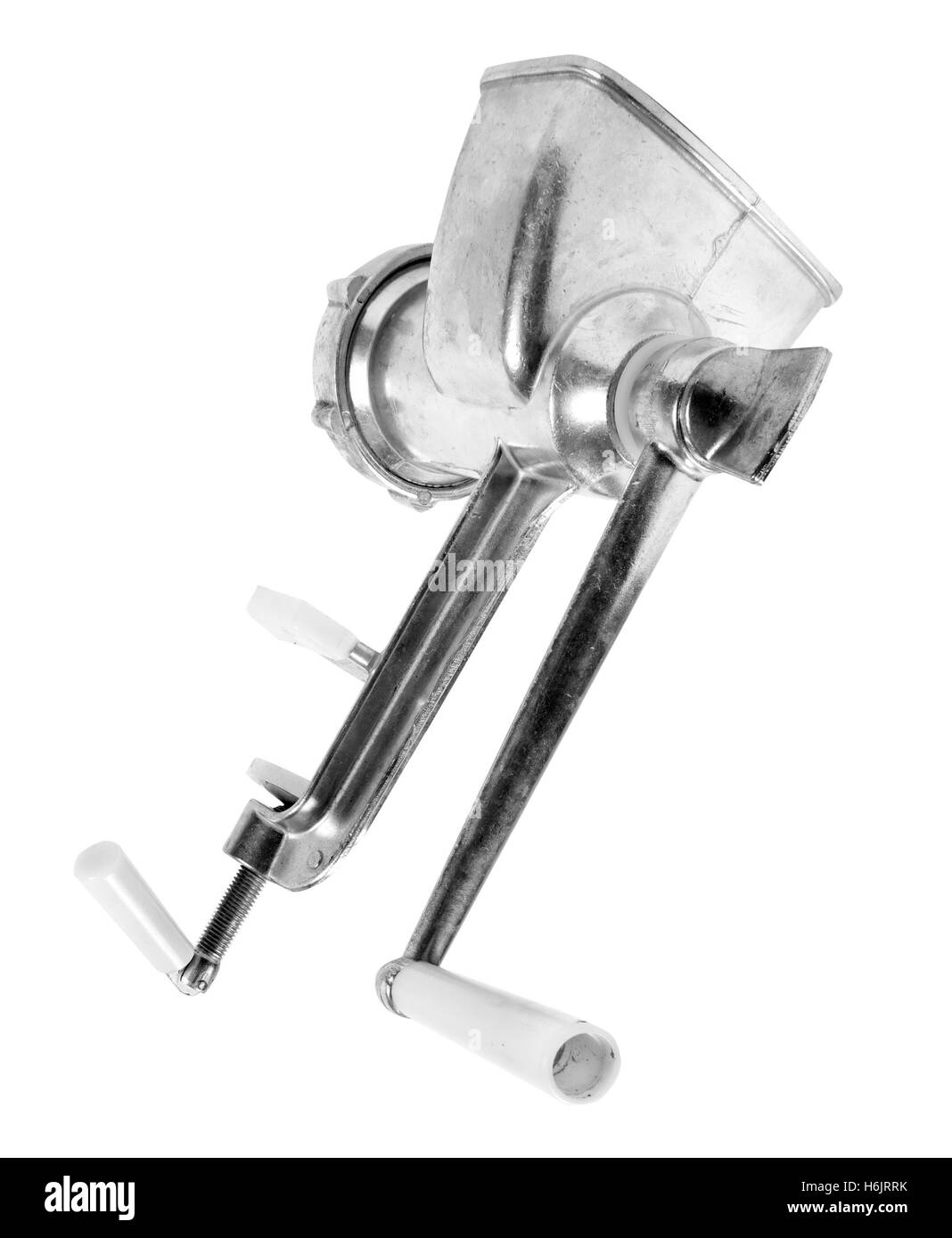 metal mincer on white Stock Photo Alamy