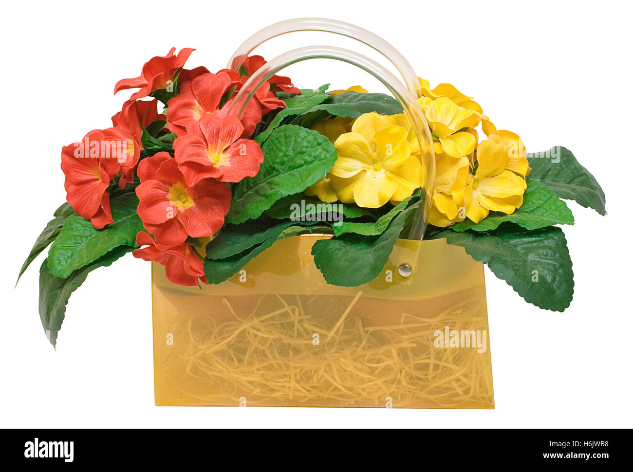 spring basket with clipping path Stock Photo