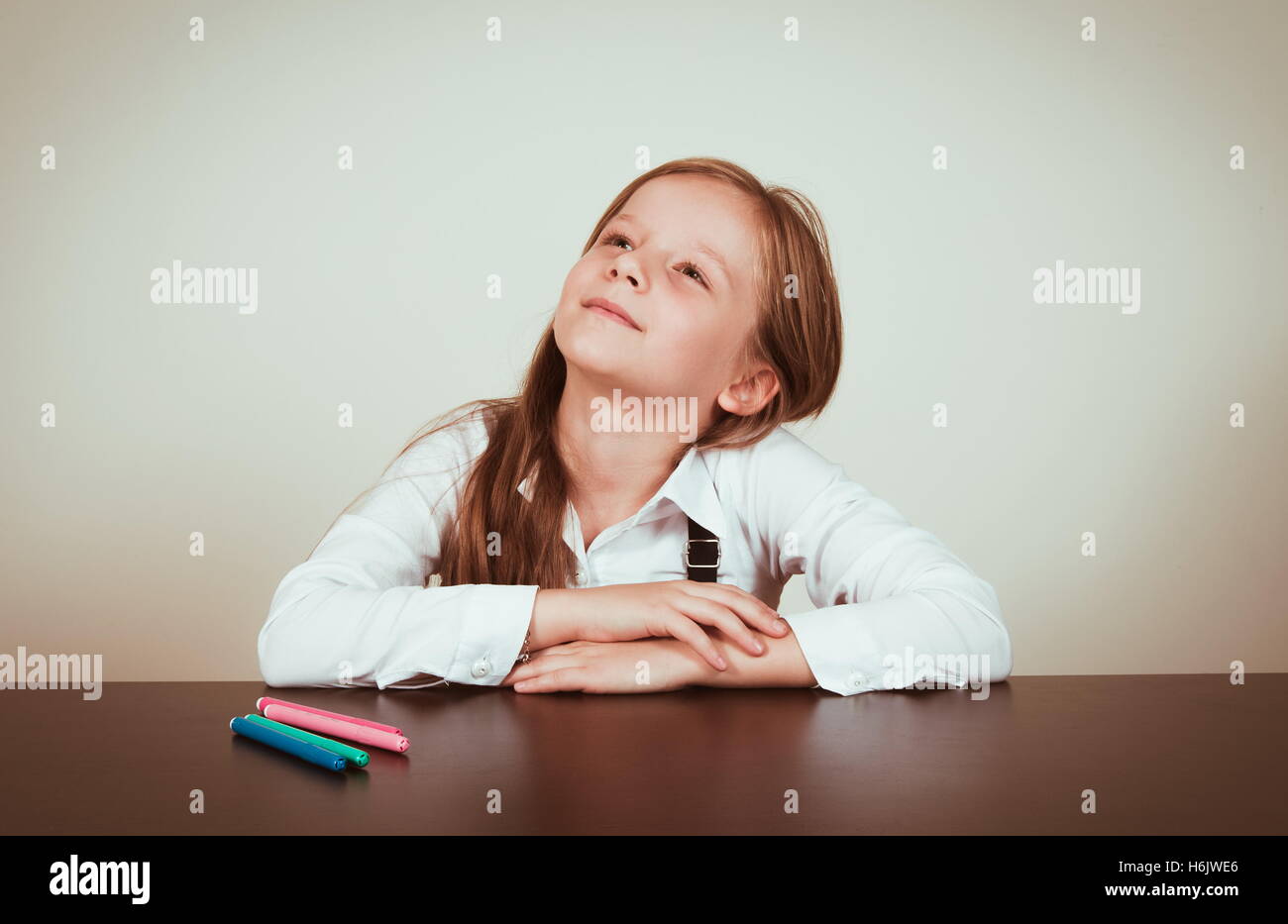 pretty school girl portrait closeup Stock Photo - Alamy