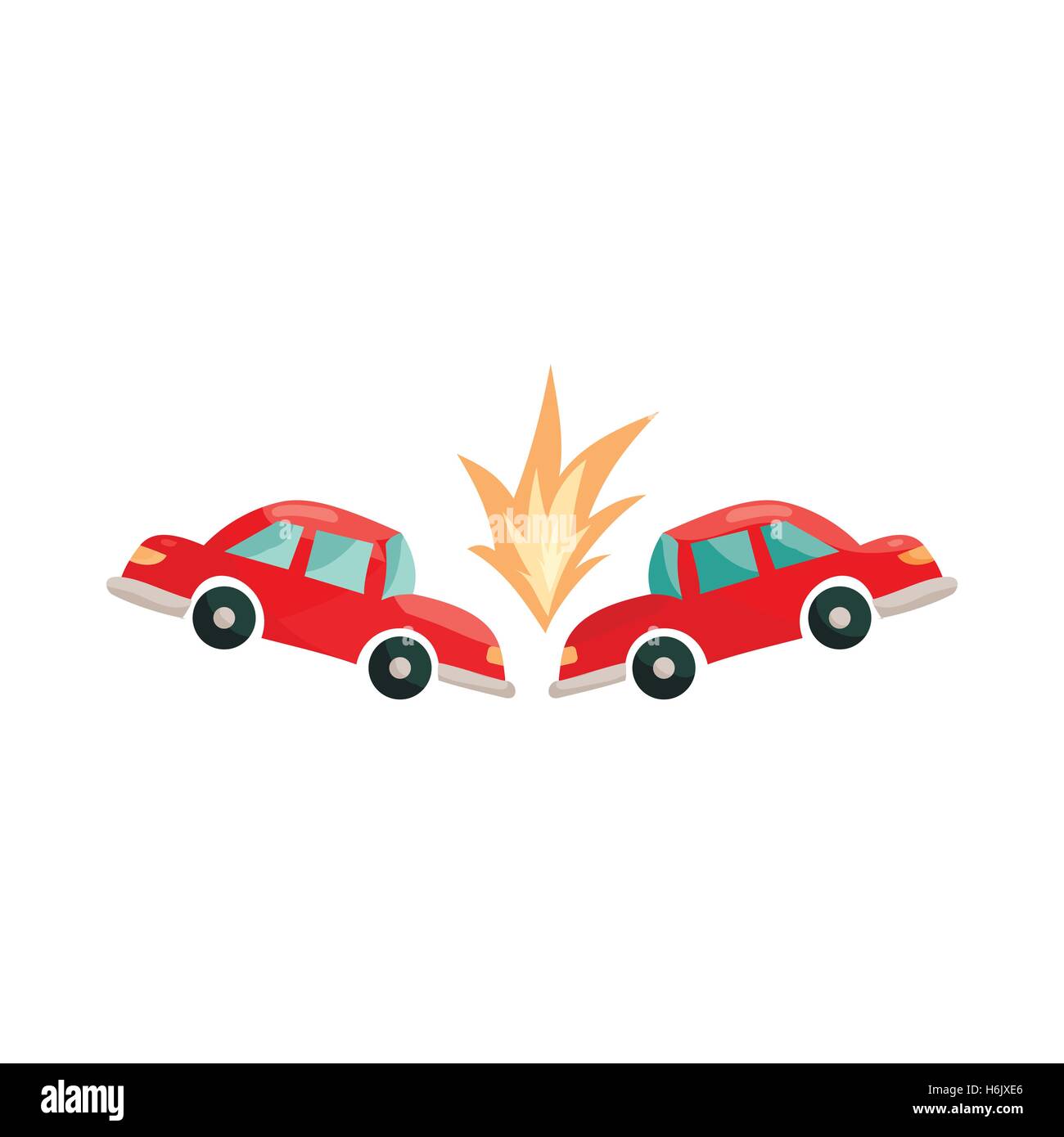 Overturned car or collision of cars pictogram. Cartoon car crash, accident  symbol or icon. Road, traffic accident. Crashed cars or service logo. -  SuperStock