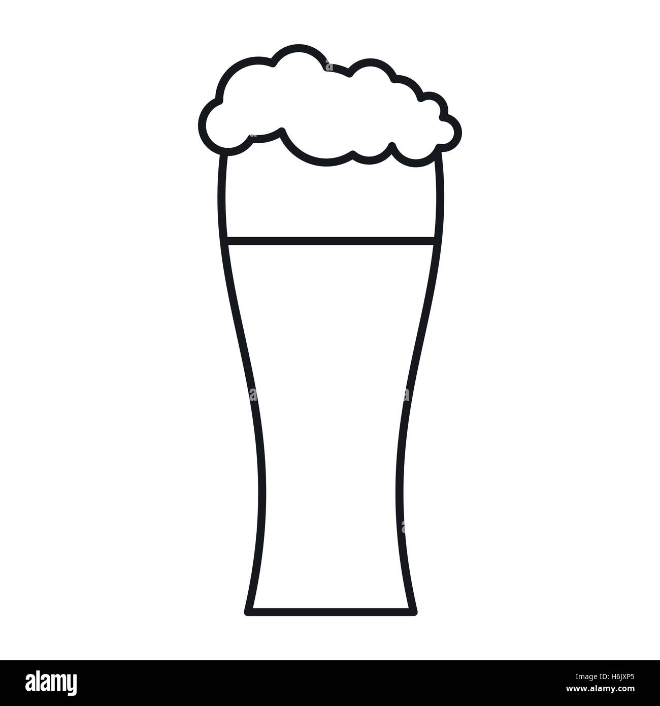 Glass of beer icon, outline style Stock Vector