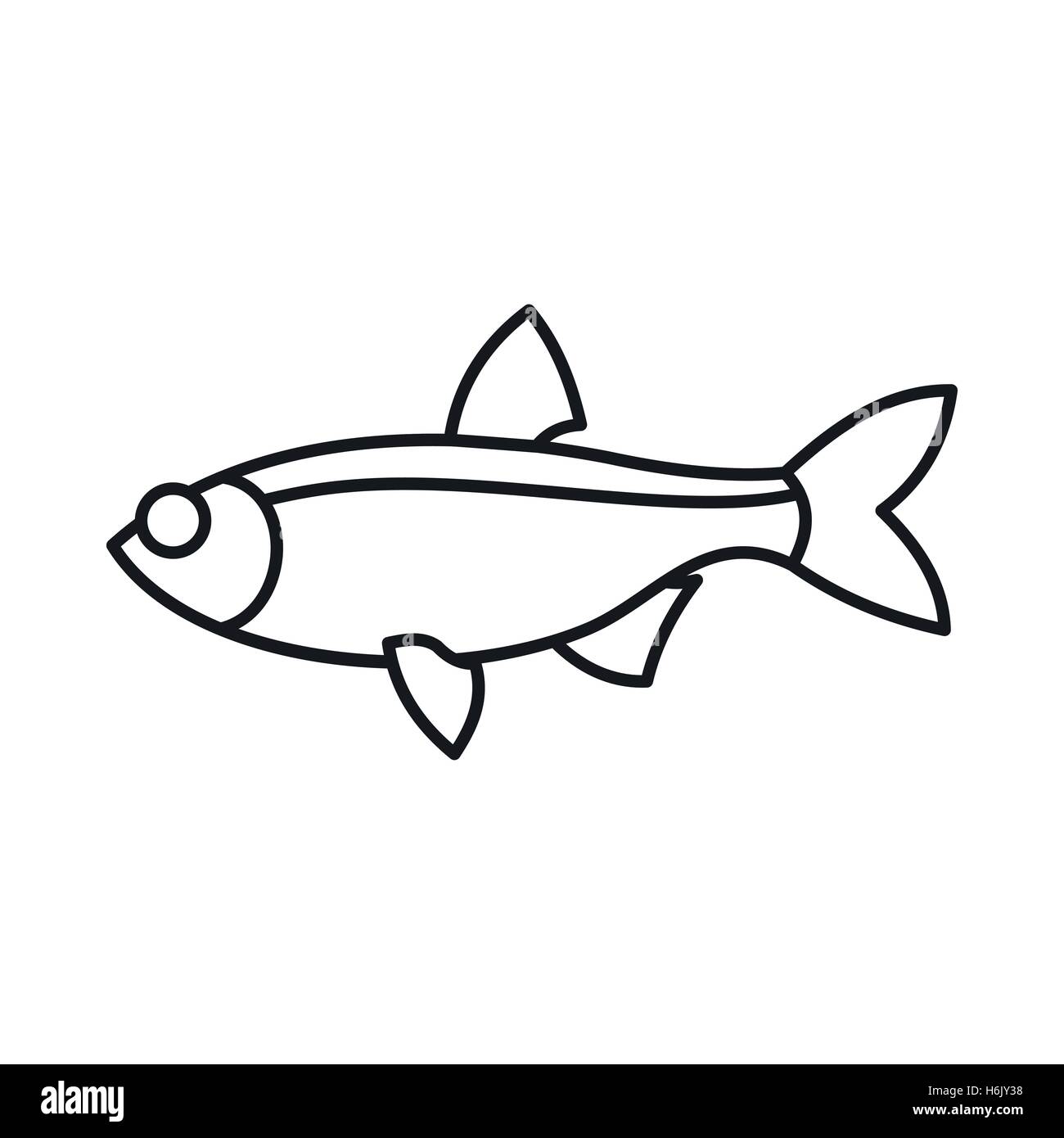 Rudd fish icon, outline style Stock Vector