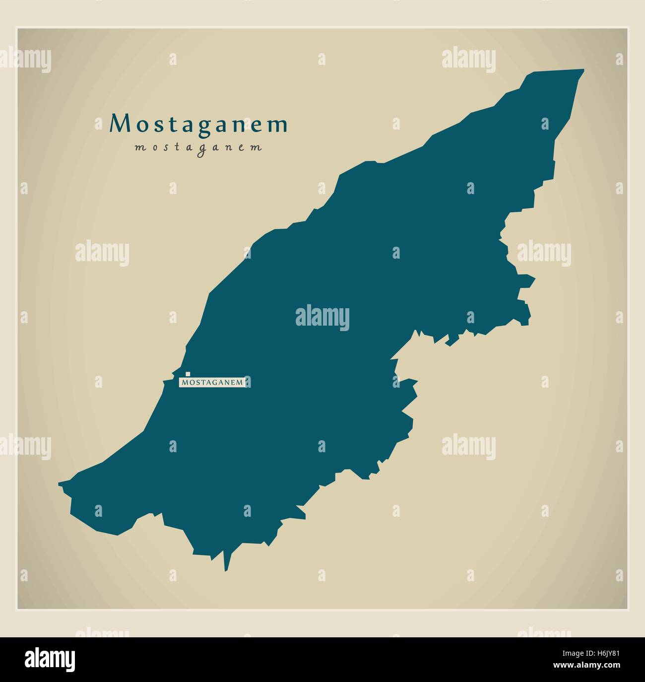 Modern Map - Mostaganem DZ Stock Vector