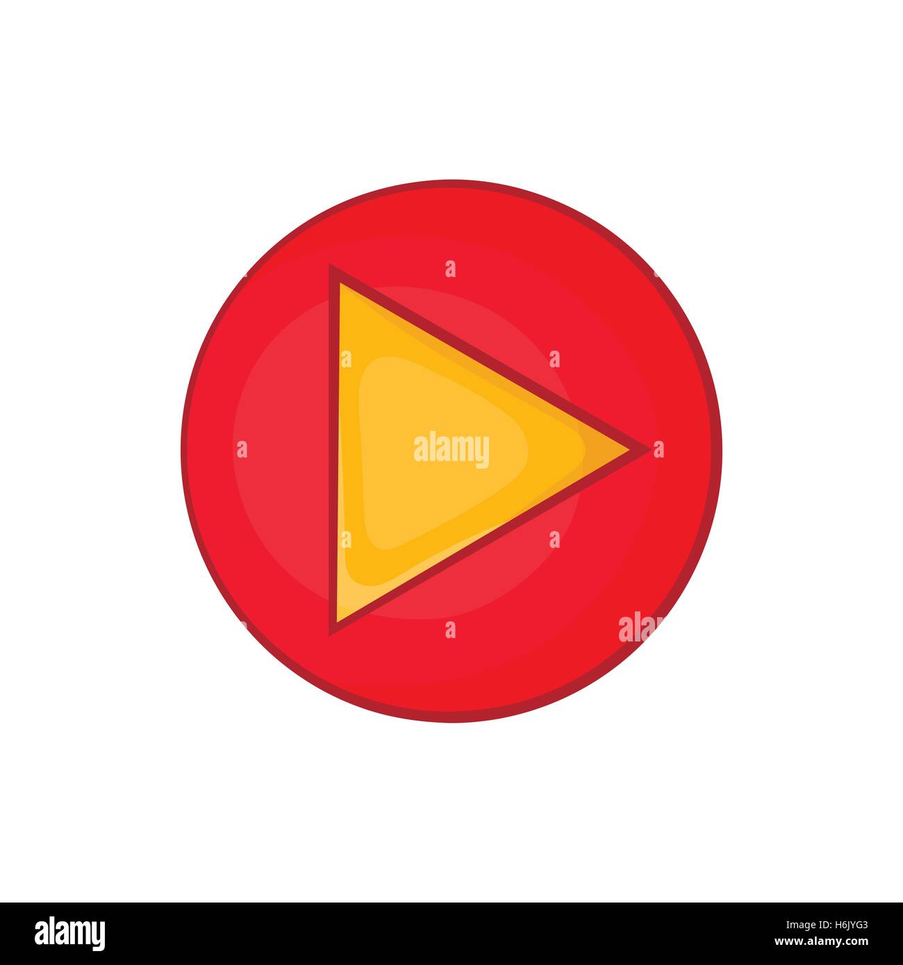 Red play button icon in cartoon style Stock Vector Image & Art - Alamy