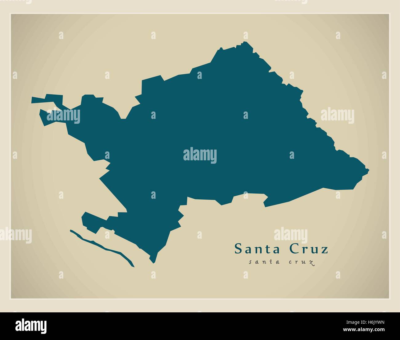 Santa cruz county map hi res stock - Modern Map Santa Cruz Aw H6JYWN