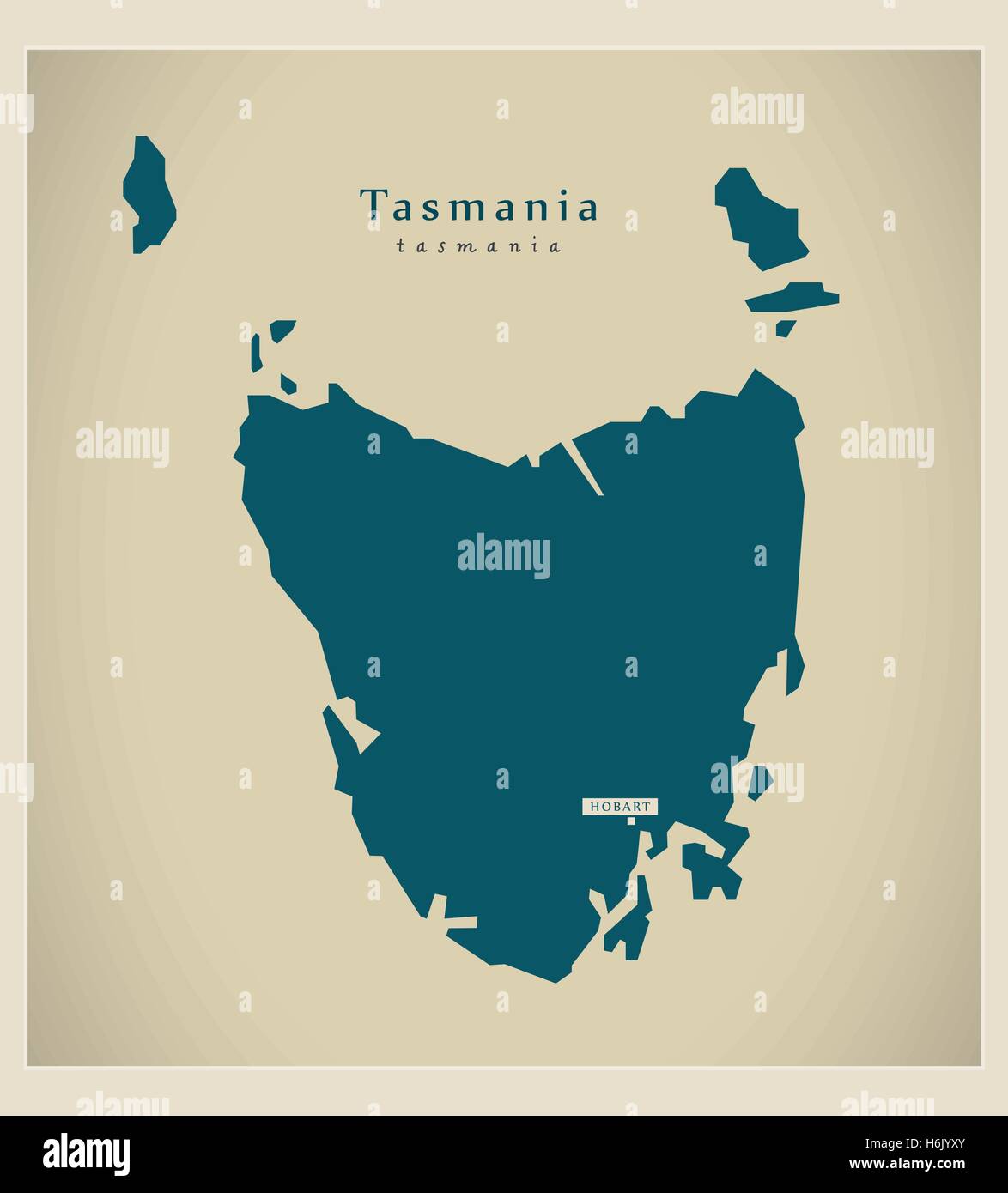 Modern Map - Tasmania AU Stock Vector