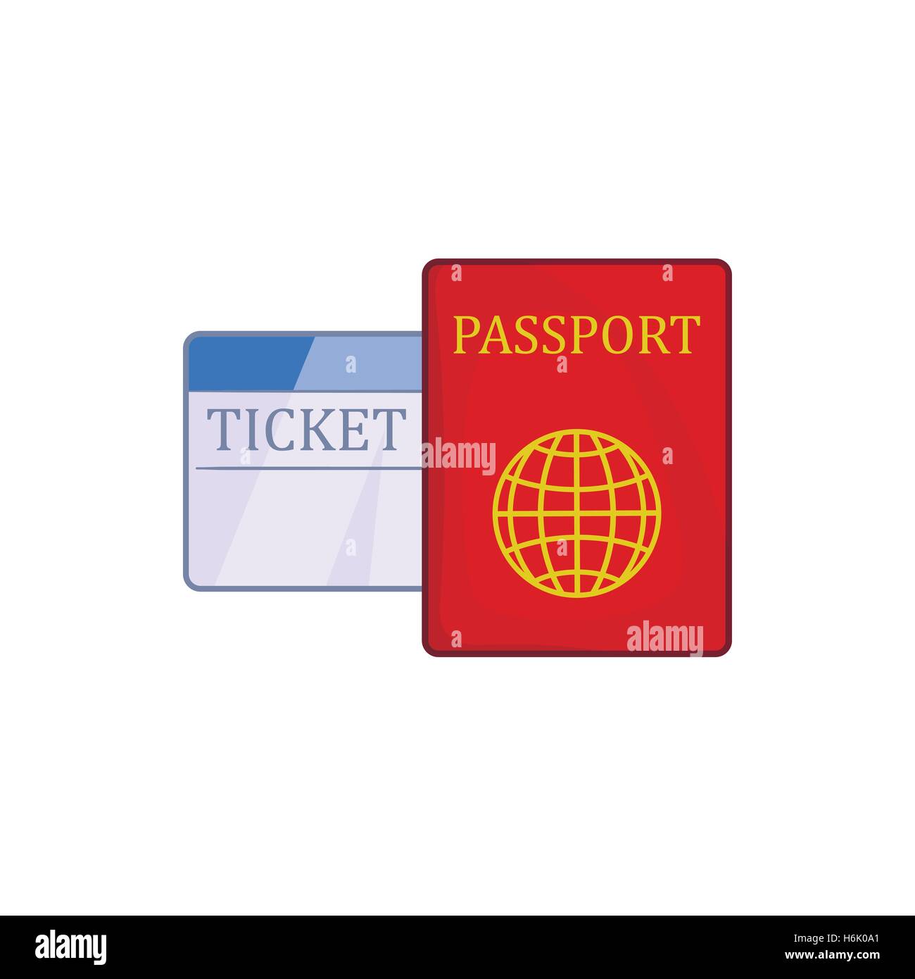 Passport and ticket icon, cartoon style Stock Vector Image & Art - Alamy