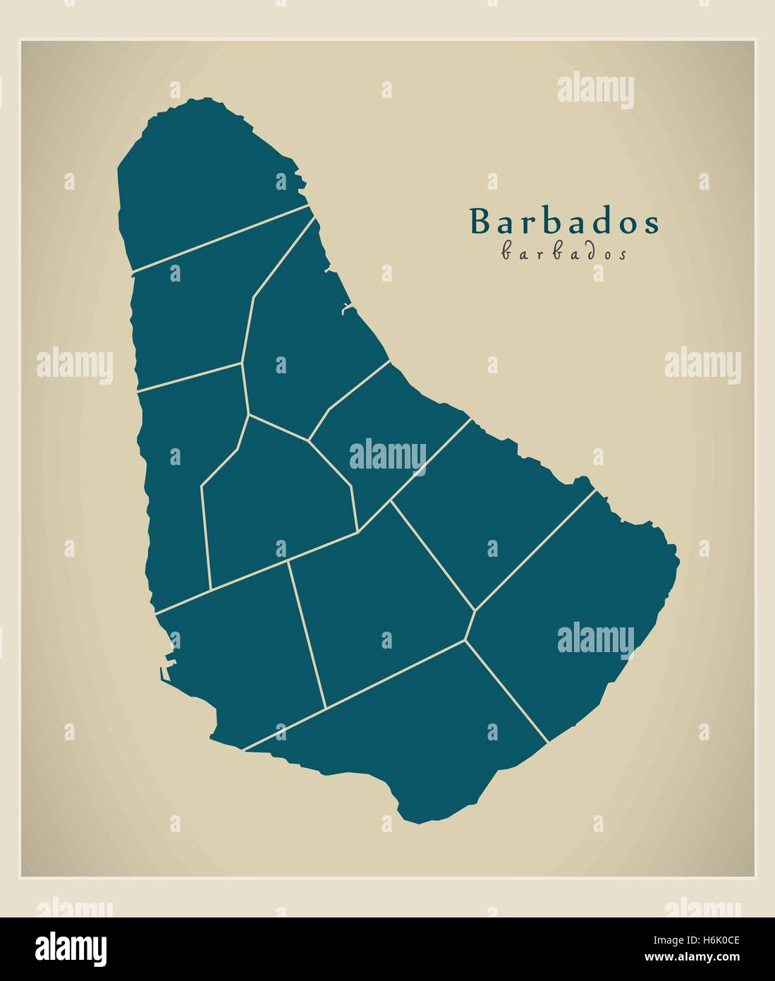 Barbados vector map hi-res stock photography and images - Alamy