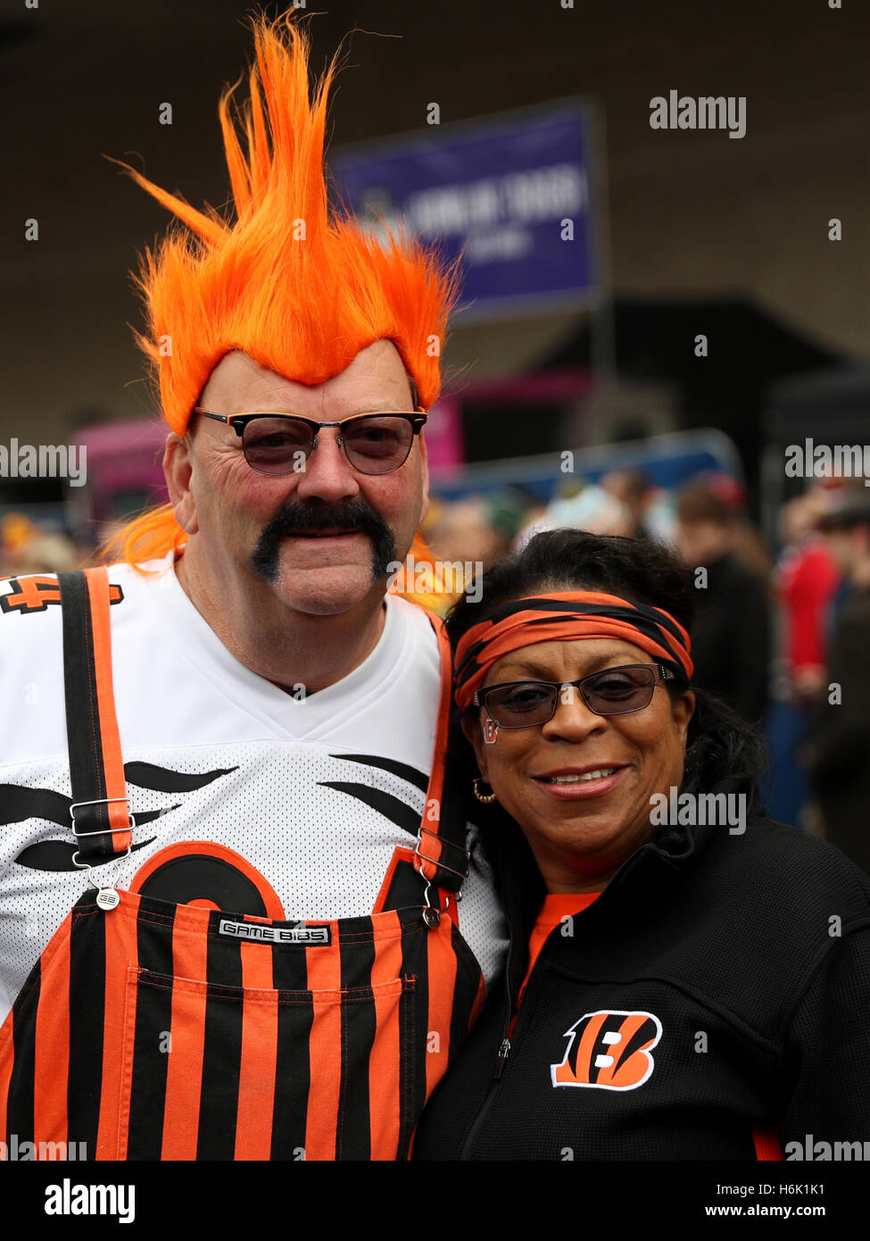 Cincinnati Bengals fans during the NFL International Series match at  Wembley Stadium, London Stock Photo - Alamy