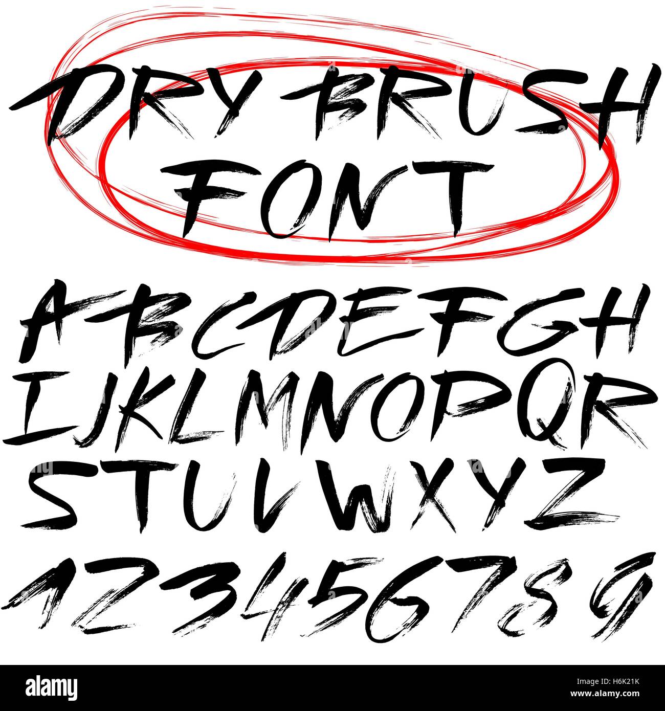 Hand drawn font. Brush stroke alphabet. Grunge style Stock Vector Image &  Art - Alamy
