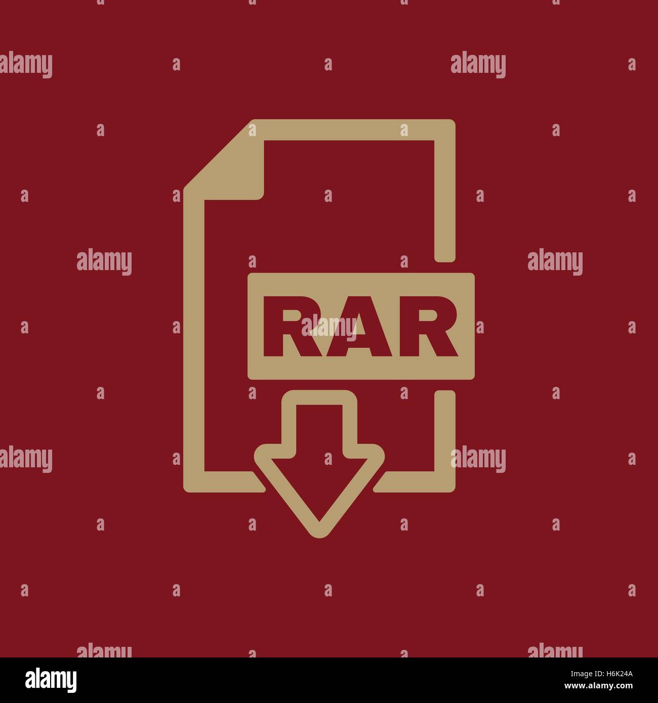 The RAR file icon. Archive, compressed symbol. Flat Vector illustration Stock Vector
