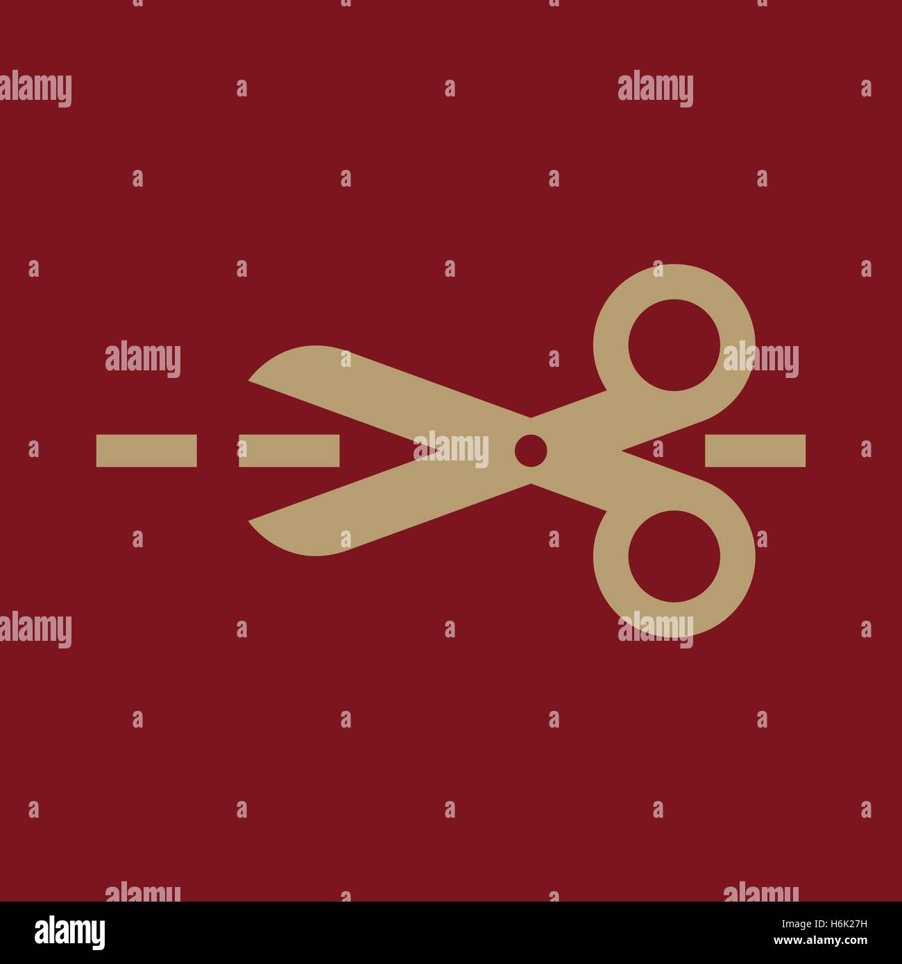 The scissors icon. Cut here symbol. Flat Vector illustration Stock ...