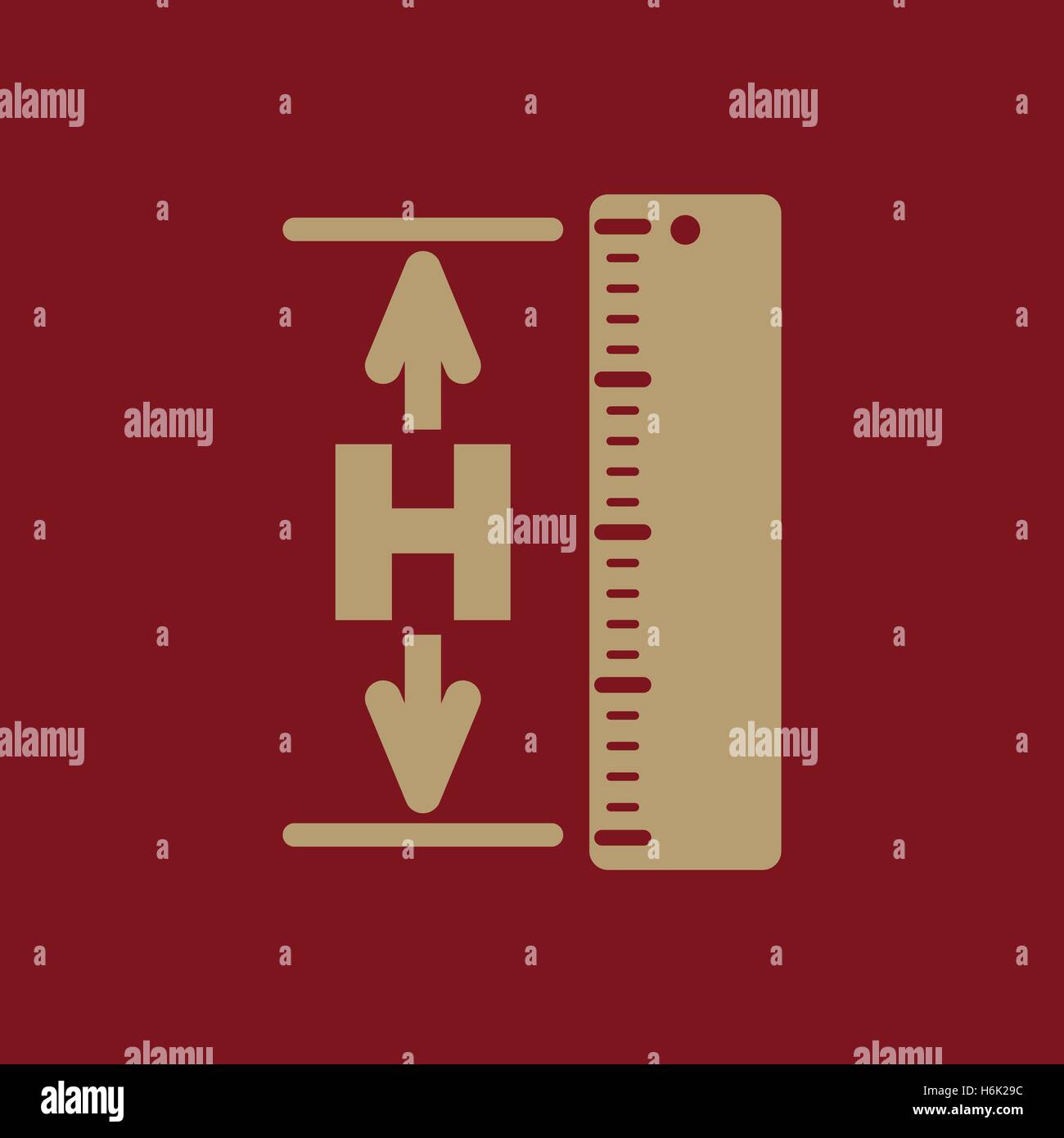 The height icon. Altitude, elevation, level, hgt symbol Flat Vector illustration Stock Vector