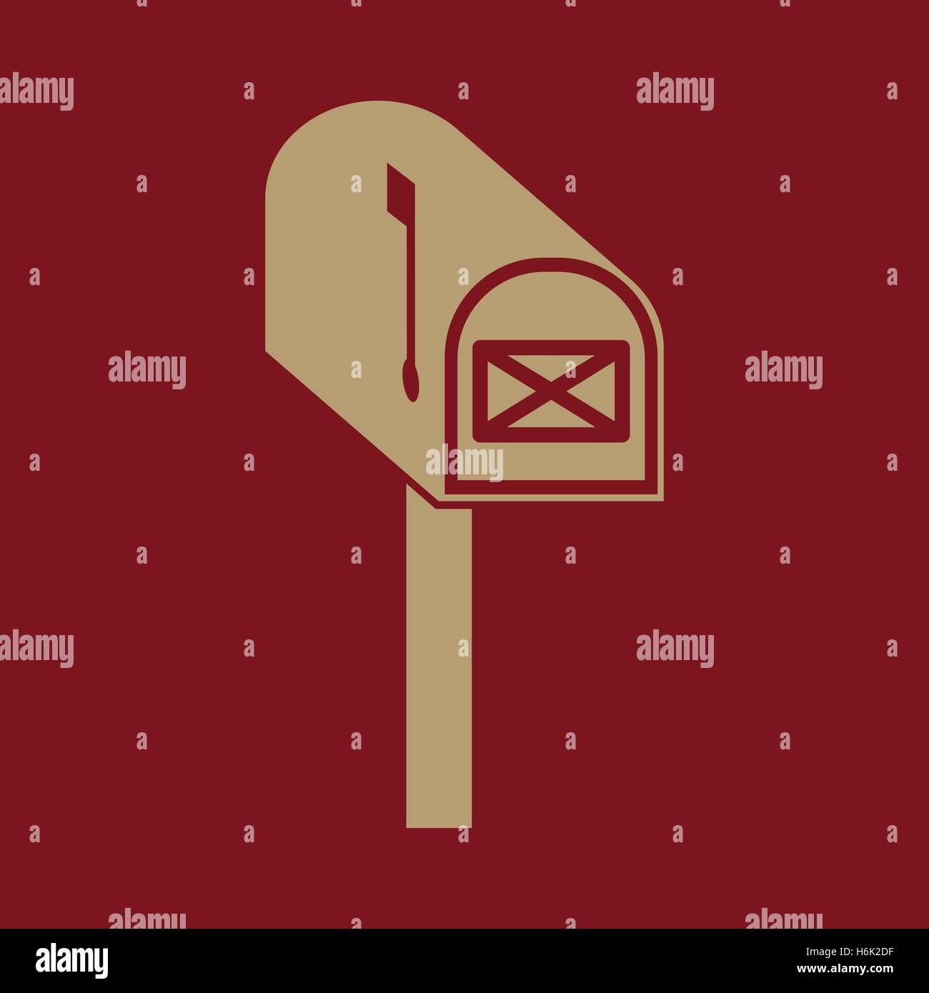 The mailbox icon. Mail, postal, post office symbol. Flat Vector ...