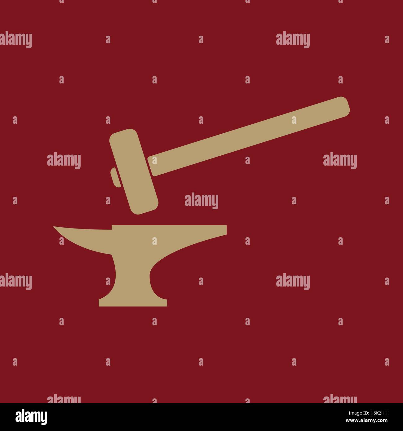 The smithy icon. Forge and stithy, blacksmith symbol. Flat Vector ...