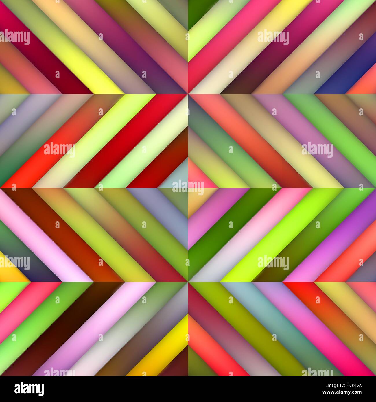 Vector Seamless Multicolor Shades Gradient Diagonal Stripes Tiles Geometric Pattern Stock Vector