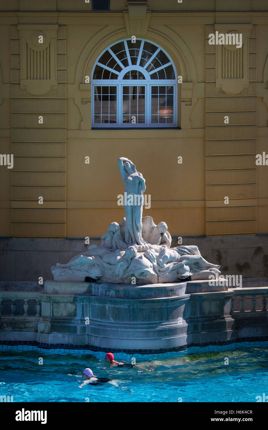 Hungary Pool Building Budapest, capital of Hungary, thermal pools of Széchenyi Stock Photo ...