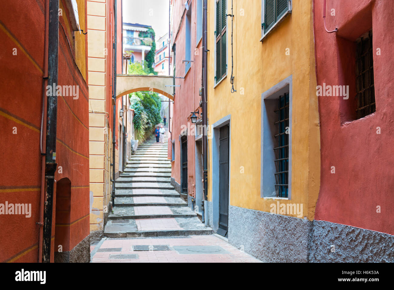 Lerici, Italy - September 30 2016:  An alley in the old country center Stock Photo