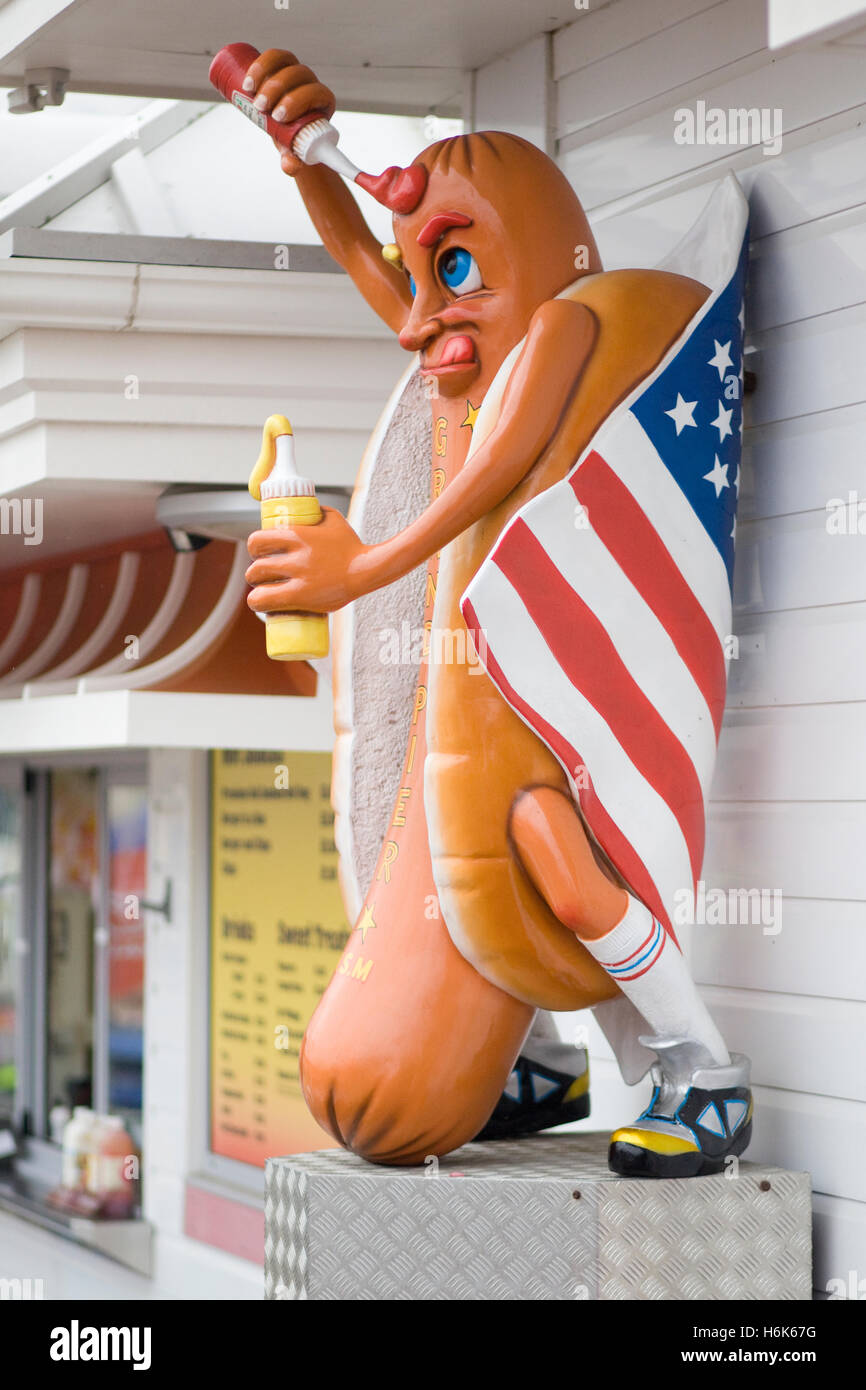 Hot dog advertising figure Stock Photo - Alamy
