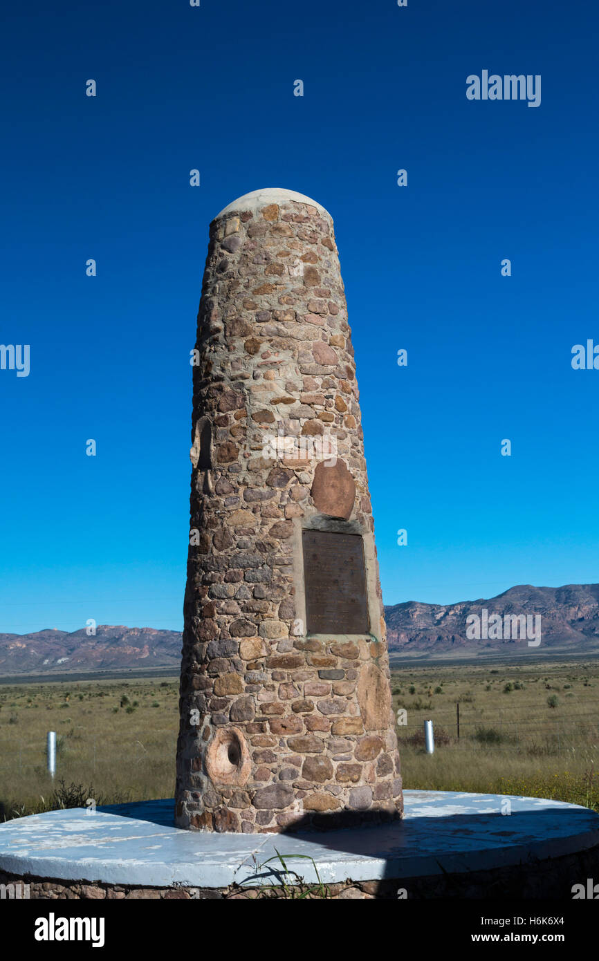 Apache, Arizona - A monument marks the 1886 surrender of the Apache Indian leader Geronimo. Stock Photo