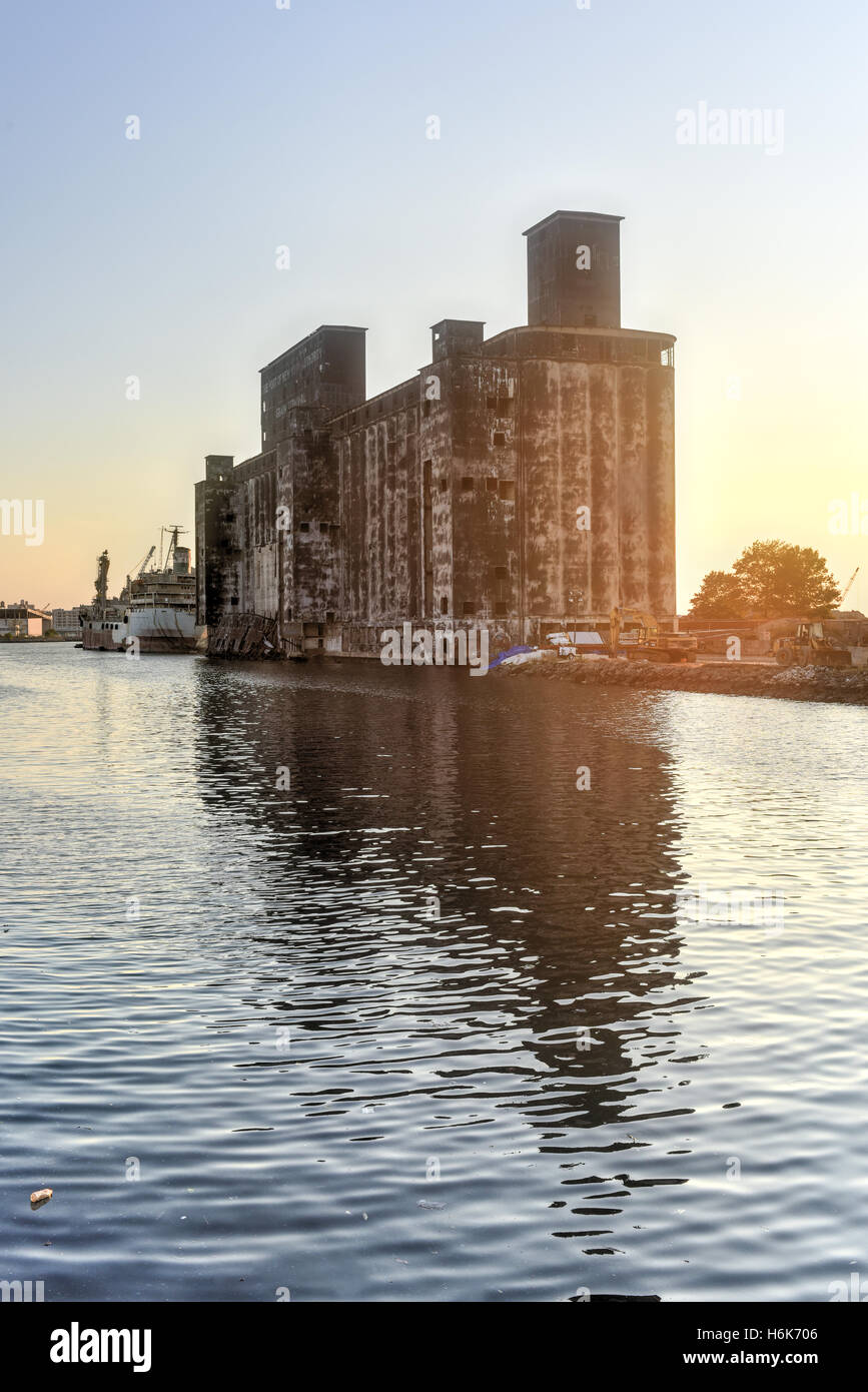 The Red Hook Grain Terminal in the Red Hook neighborhood of Brooklyn