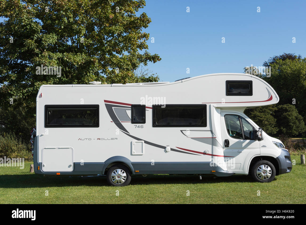 Auto-Roller 746 - Rollerteam motorhome by River Thames, Runnymede, Surrey, England, United Kingdom Stock Photo