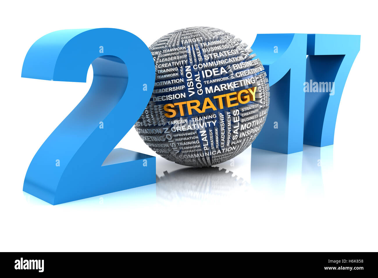 Business strategy in 2017, 3d render Stock Photo