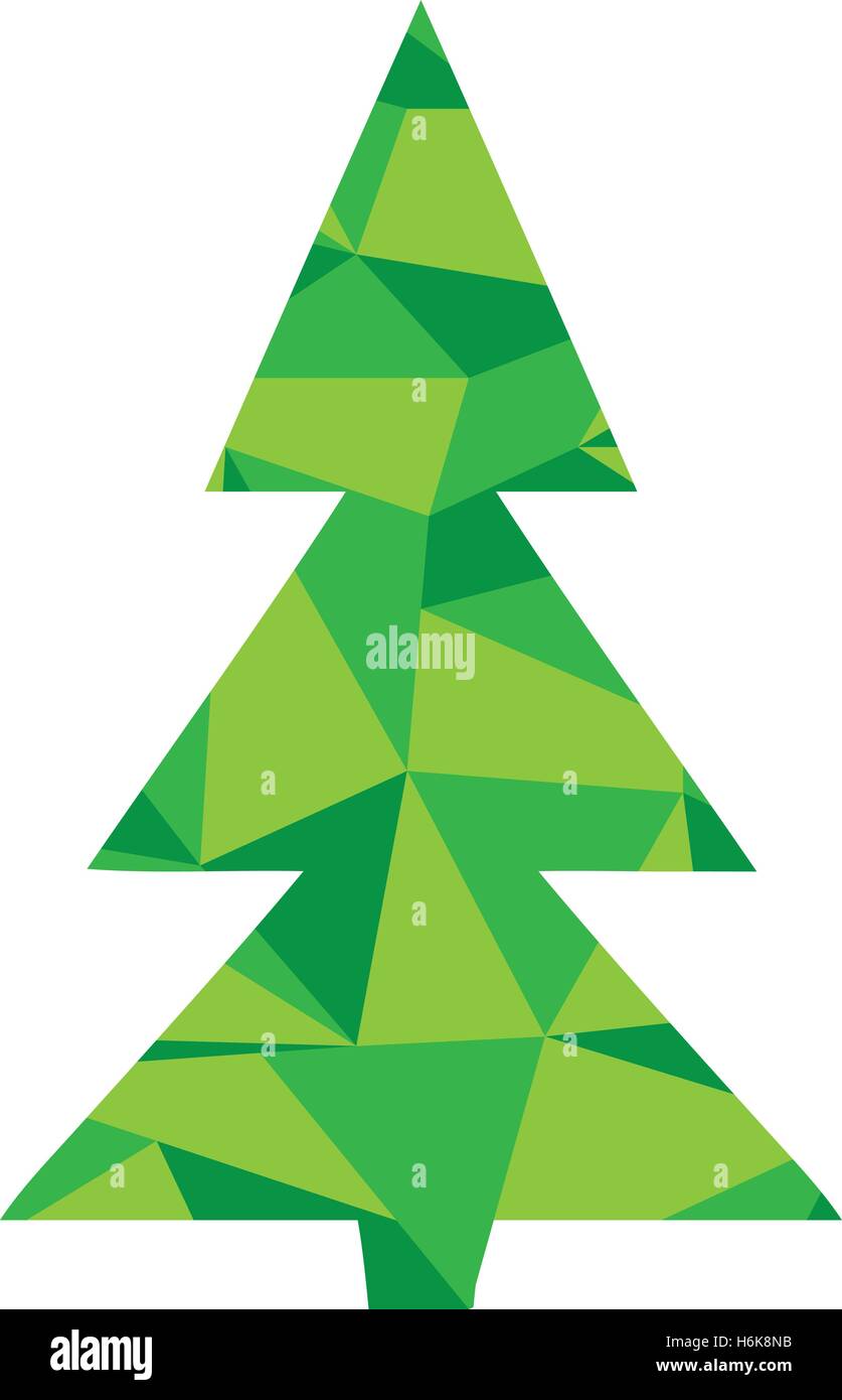 vector illustration of a Christmas tree holiday card Stock Vector Image ...