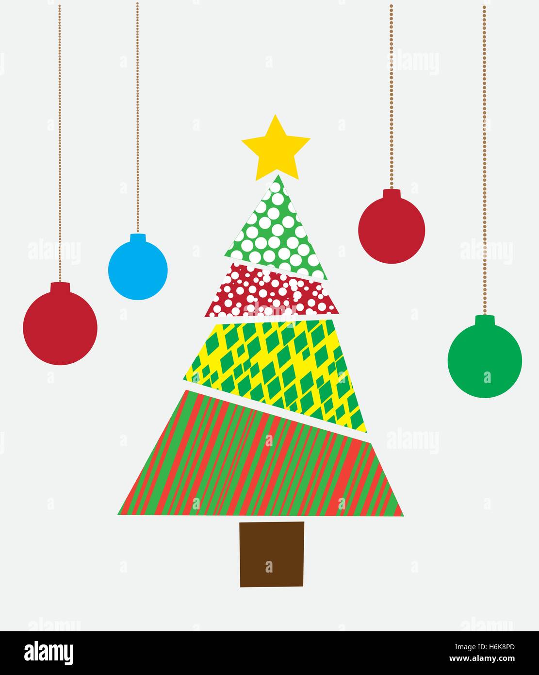vector illustration of a Christmas tree holiday card Stock Vector Image ...