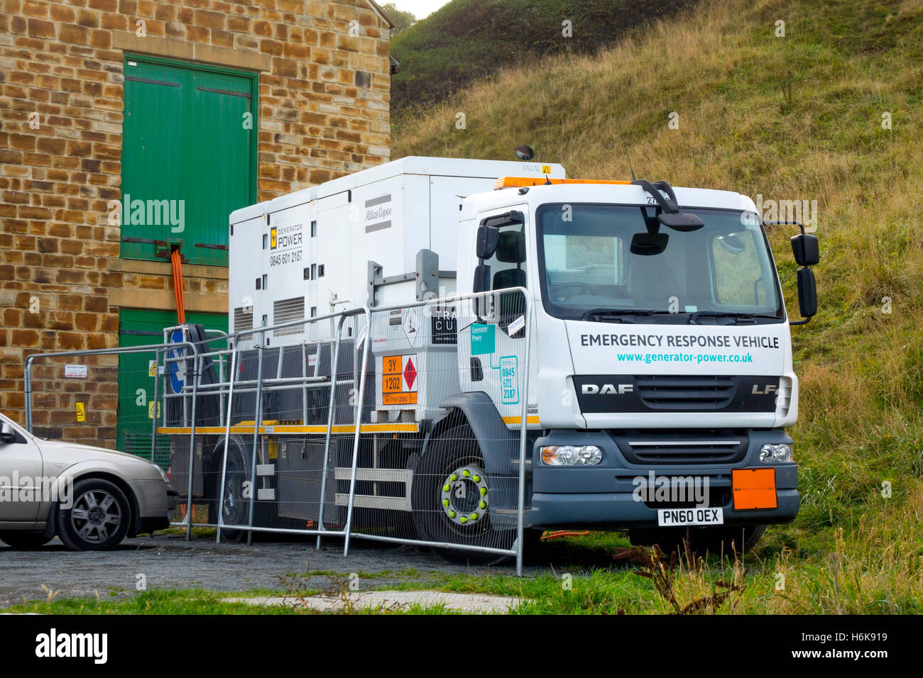 Emergency Vehicle Lorry Mounted electric power generator hooked up to