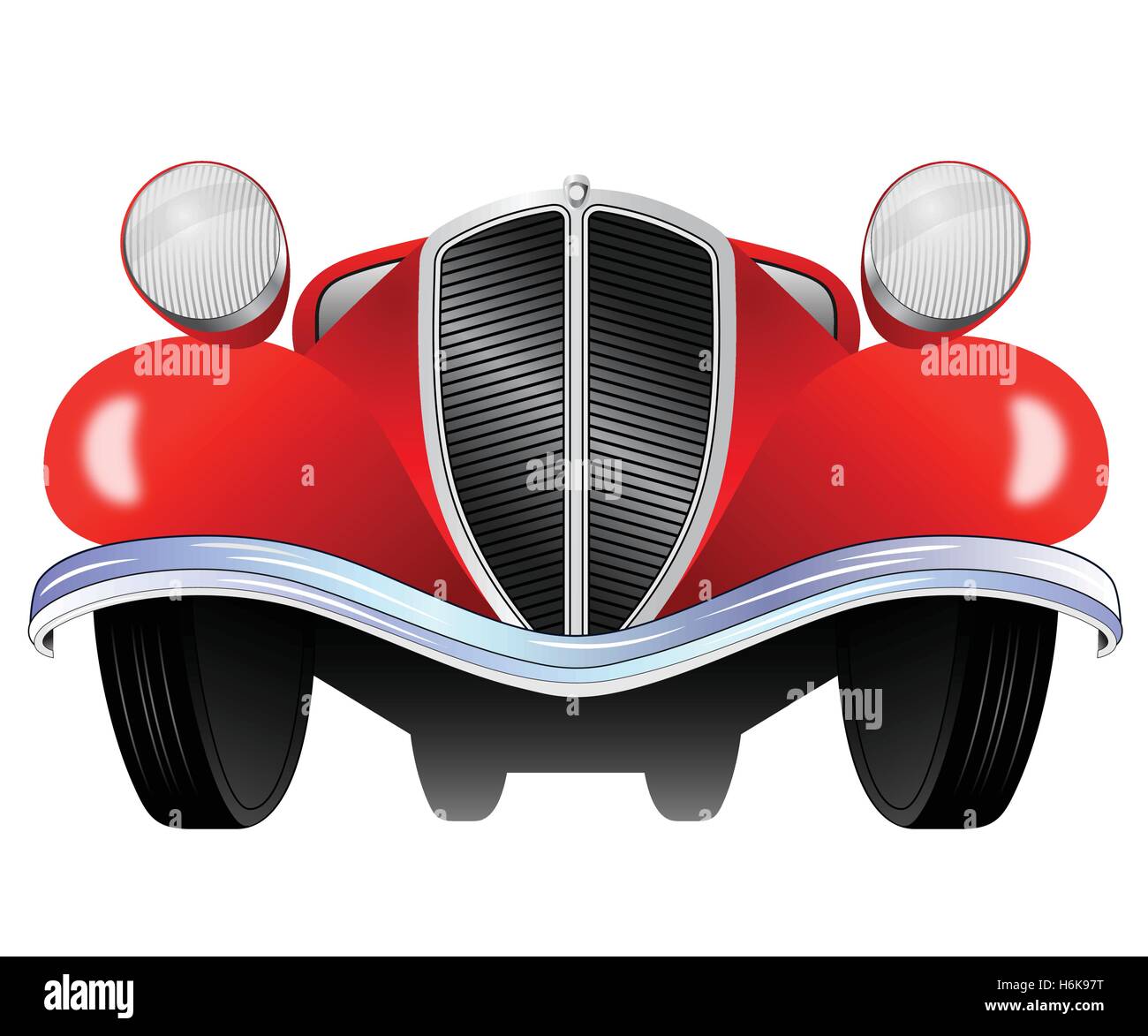 Old vintage model of the car from the front view Stock Vector