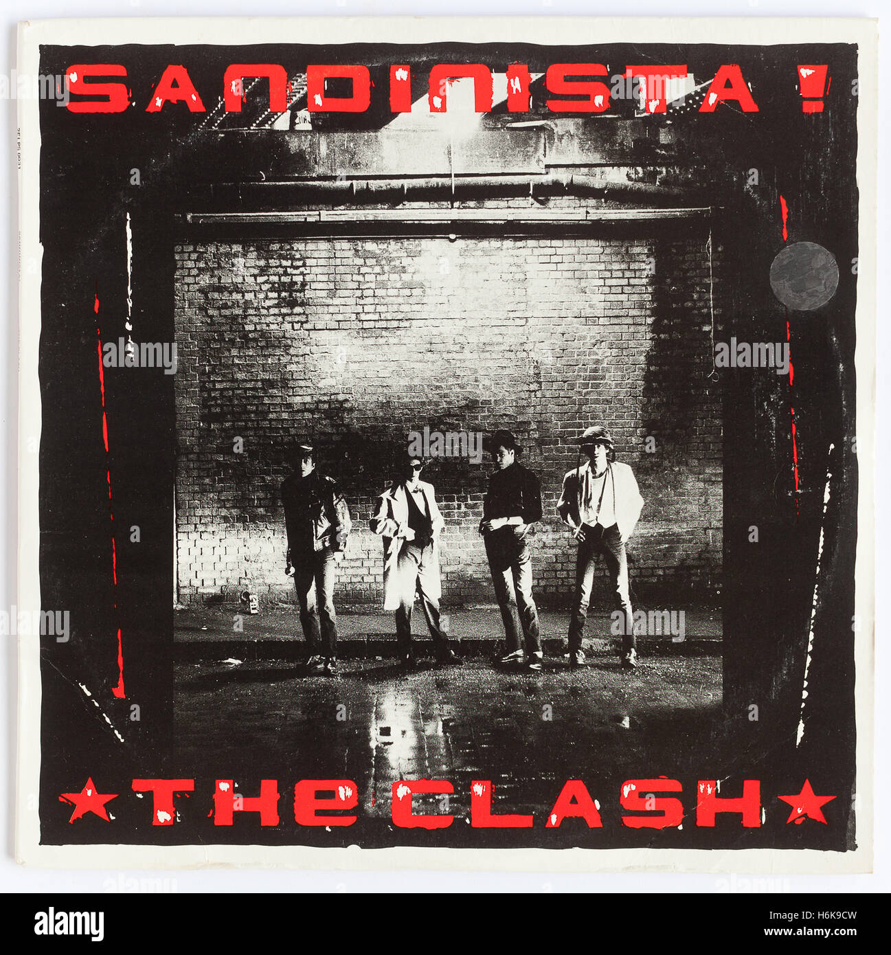 Cover of 'Sandinista', 1980 triple album by The Clash, on Epic - Editorial use only Stock Photo