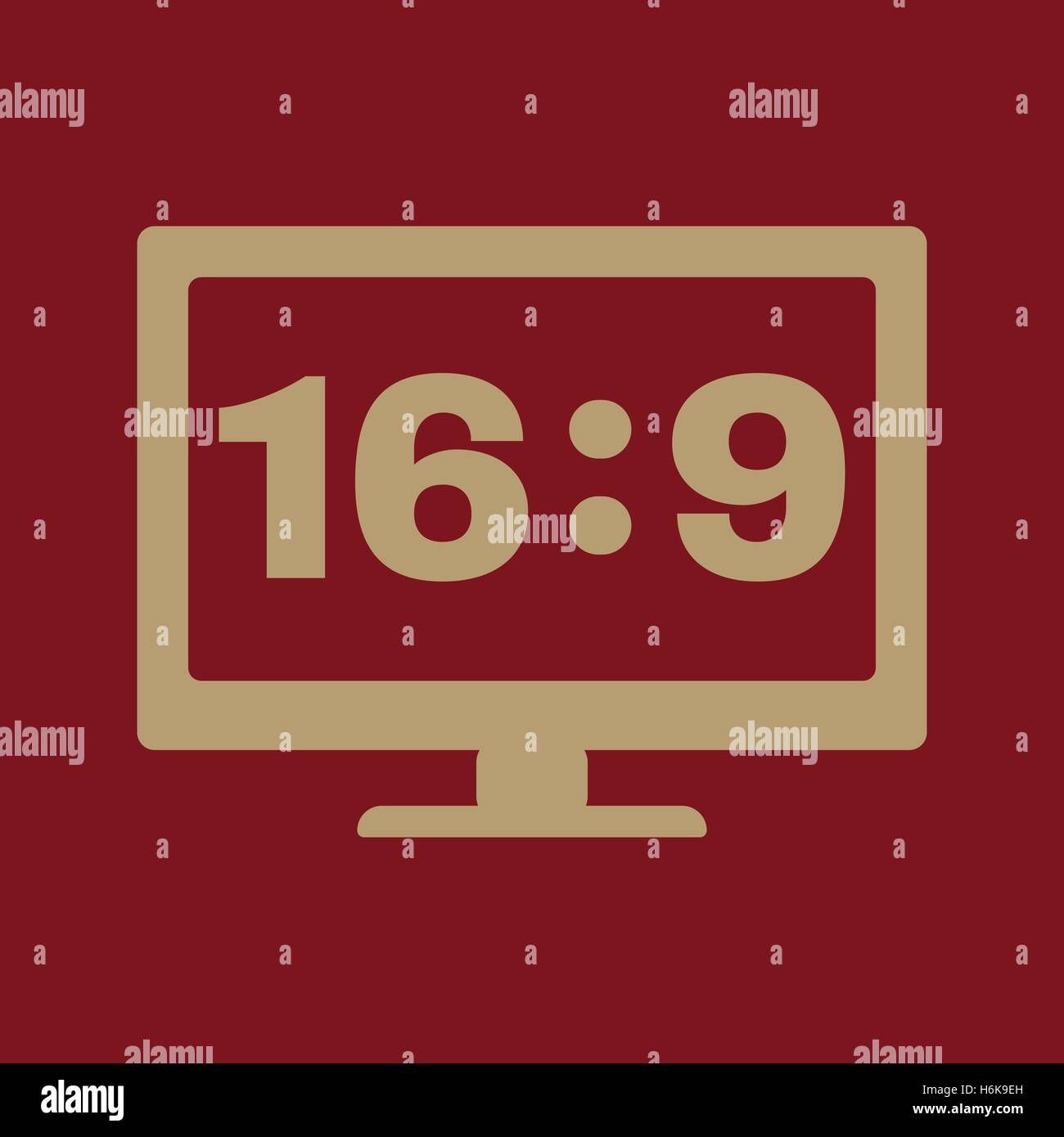 The aspect ratio 16 9 widescreen icon. Tv and video symbol. Flat Stock ...