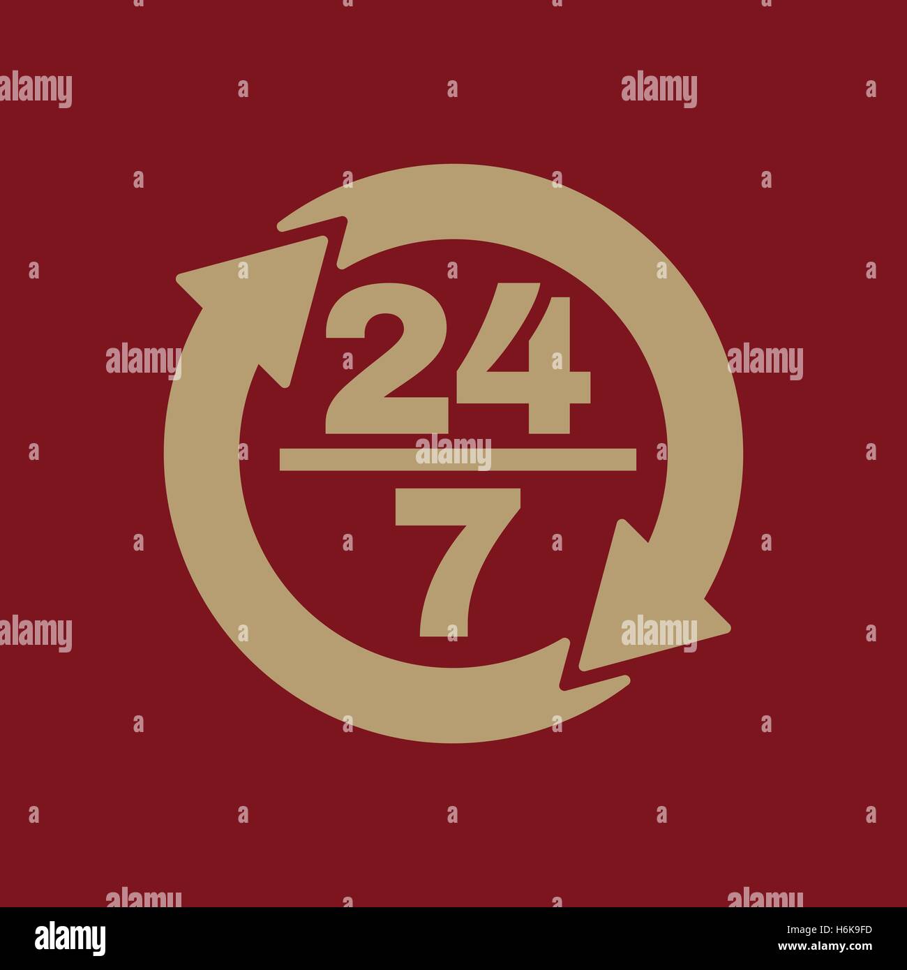 The 24 7 icon. Open and assistance, support symbol. Flat Vector ...