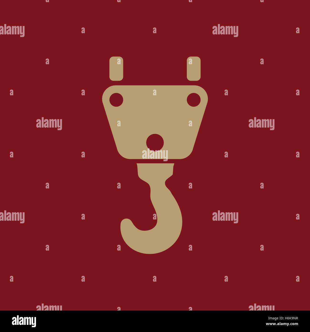 The crane hook icon. Building and lifting symbol. Flat Vector