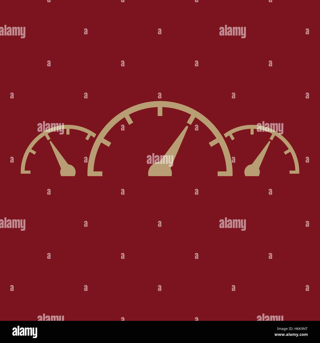 The tachometer, speedometer and indicator icon. Performance measurement