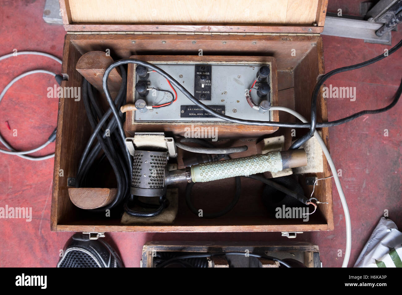 Vintage Sound Broadcast Equipment Stock Photo