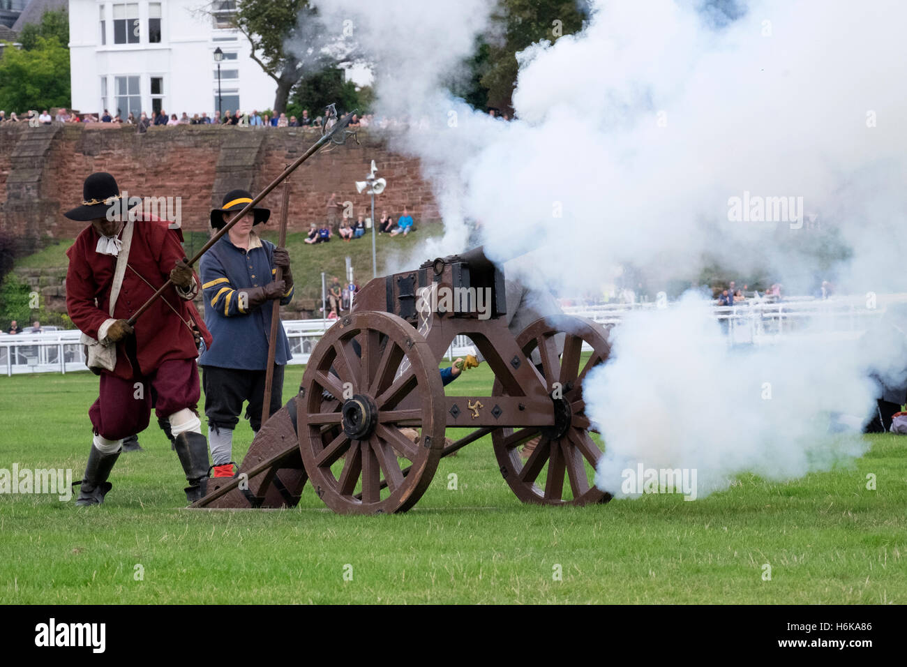 Historical Battle Reenactment Stock Photo