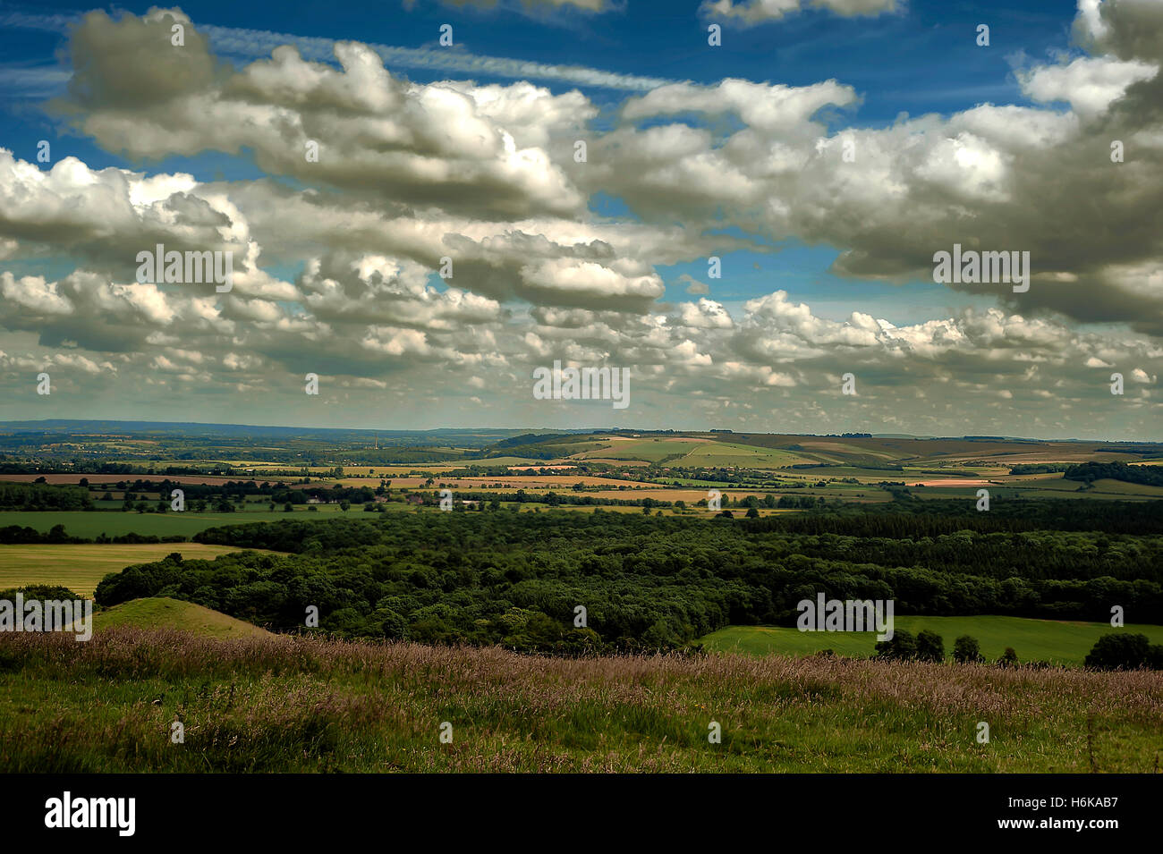 Landscape view from Cley Hill Warminster UK Stock Photo Alamy