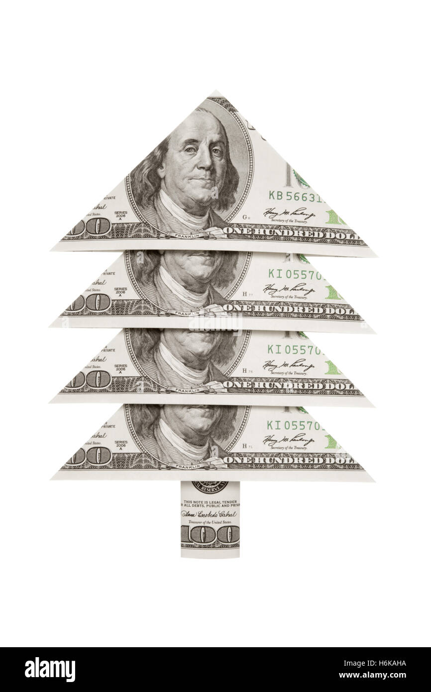 Christmas symbol and metaphor (dollars fur-tree). Stock Photo