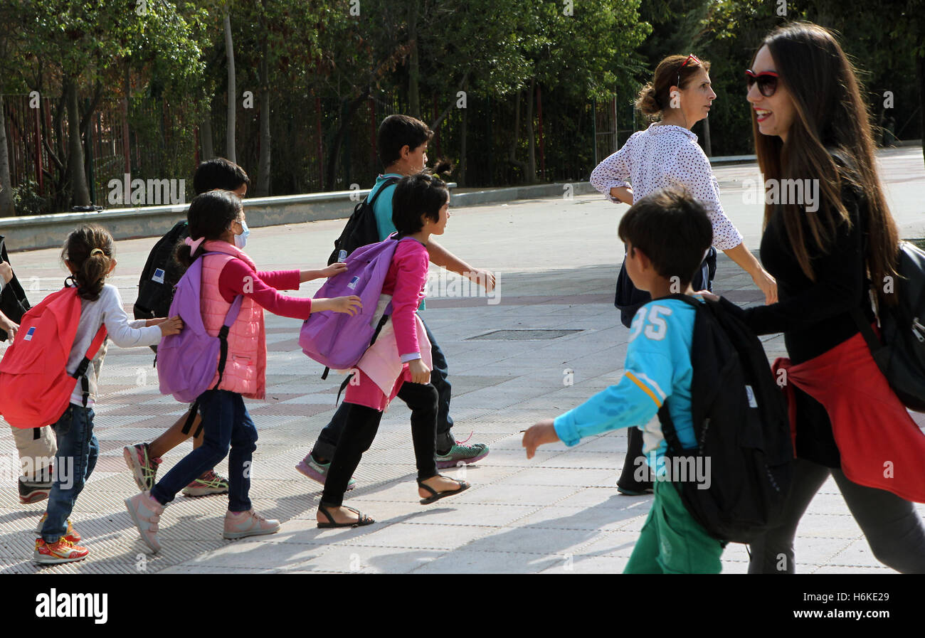 Refugee camp greece school hi-res stock photography and images - Alamy